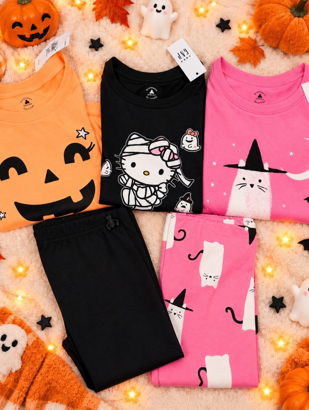 baby gap Hello Kitty Halloween Graphic T-Shirt Girls 2T Black & Pink Matching